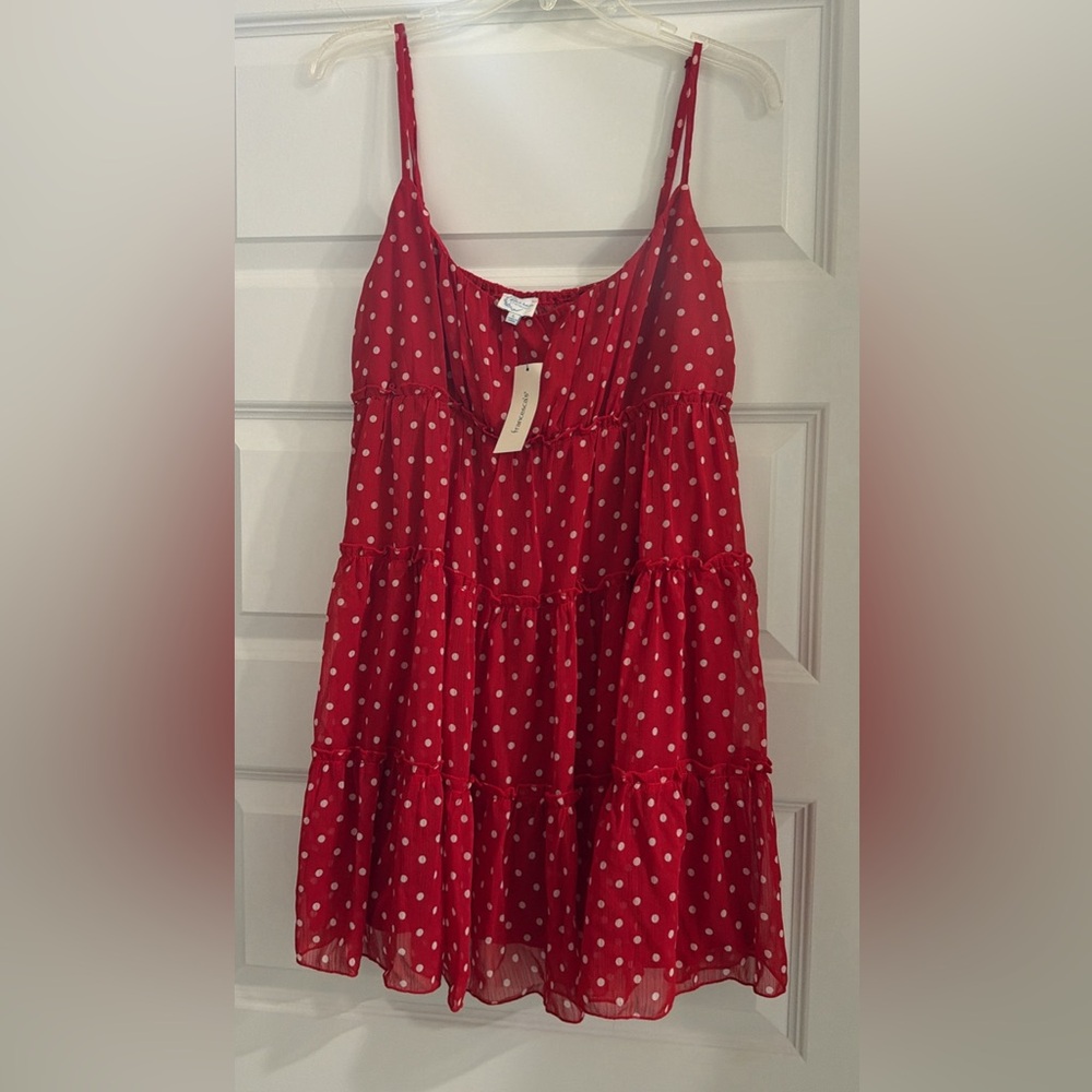 Francesca's Collections Red Polka Dot Mini Dress